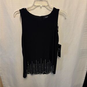 MSK Black Sleeveless Blouse with Sparkling Accents